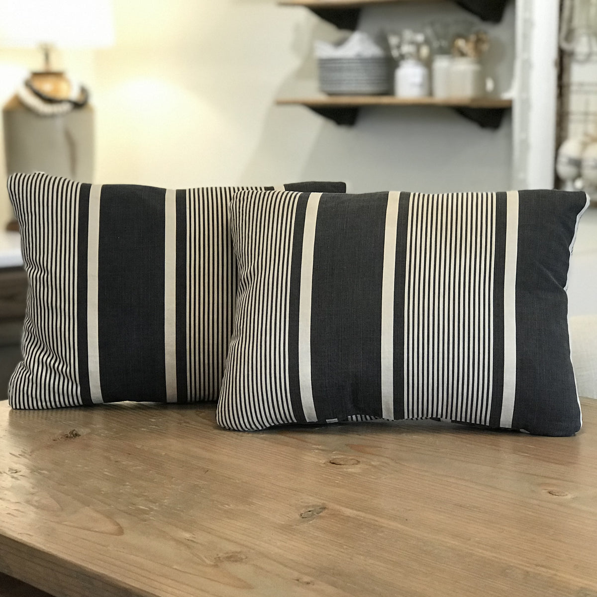 Vintage Cotton Ticking Pillow