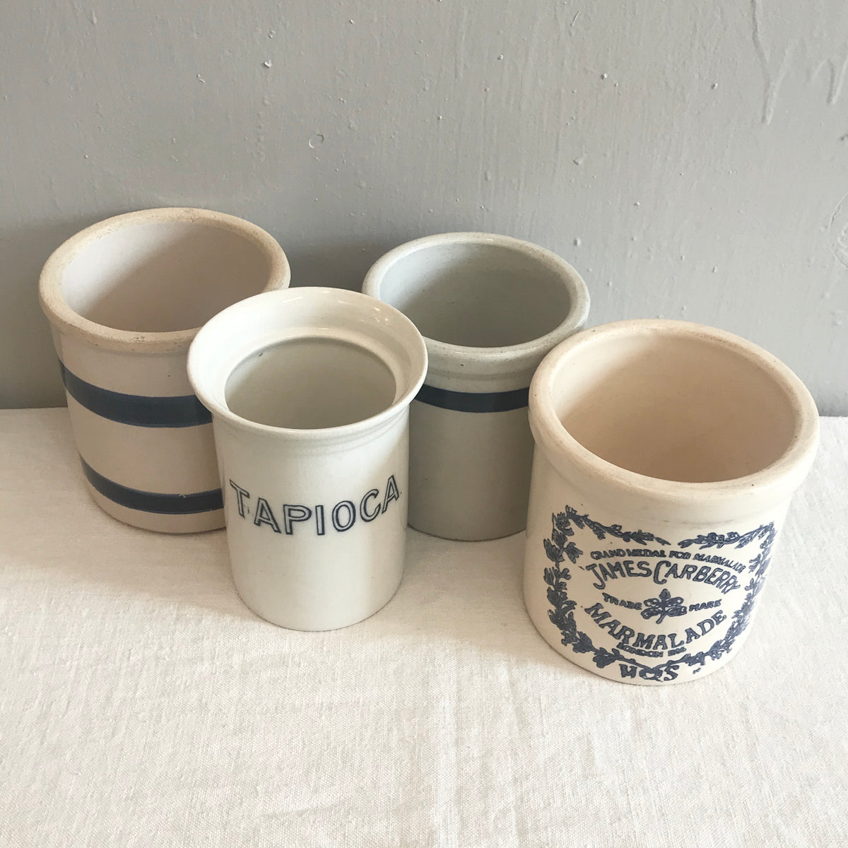 Antique Blue / White Stoneware Crock