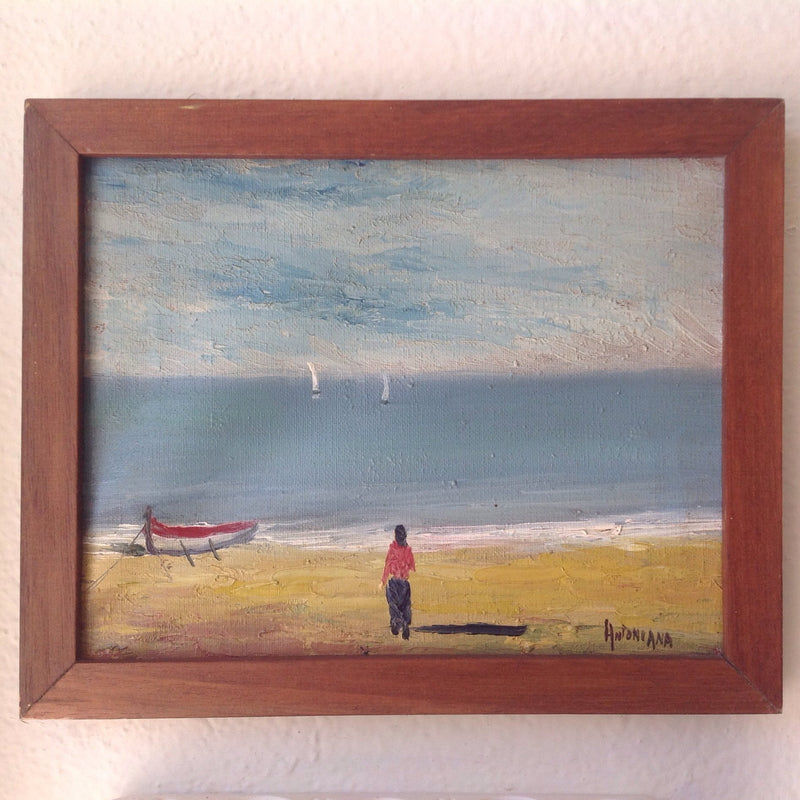 Vintage French Seaside Oil Painting